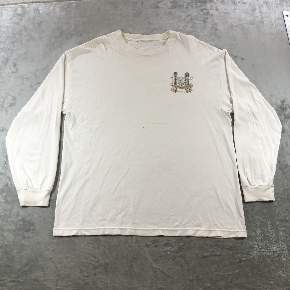 Vtg North shore Longboard House Hawaii Shirt Men's White Long Sleeve